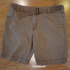 Mossimo Men's Khaki Chino Shorts with Matching Belt - Size 42